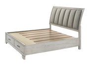 Jaymes White Mist Footboard Storage Platform Bedroom Set from Crown Mark - Lara Furniture