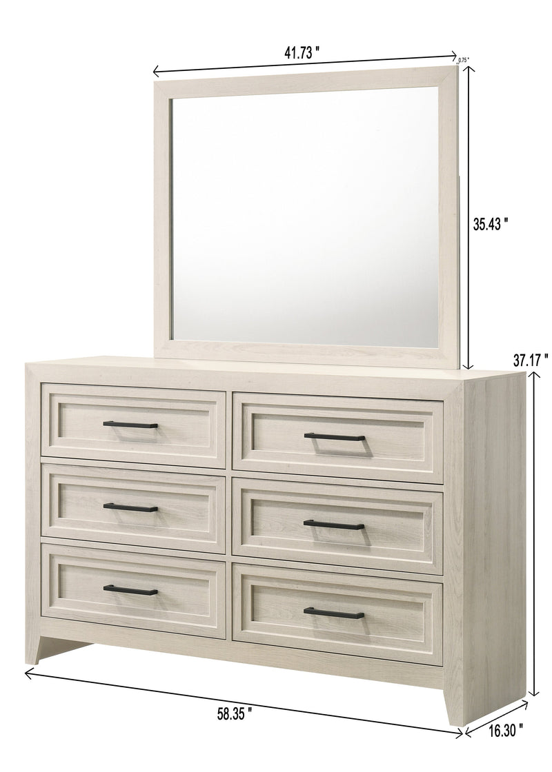 Lorraine Antique White Panel Bedroom Set from Crown Mark - Lara Furniture