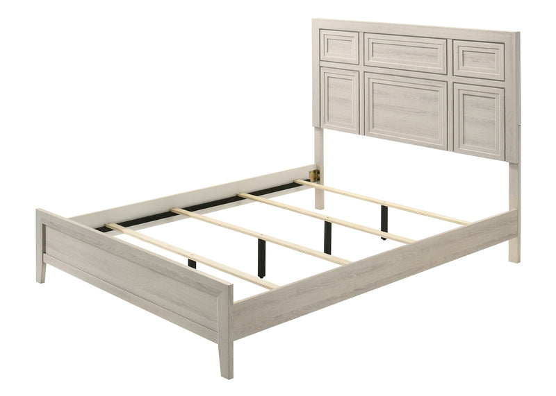Lorraine Antique White Queen Panel Bed from Crown Mark - Lara Furniture