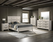 Lorraine Antique White Queen Panel Bed from Crown Mark - Lara Furniture