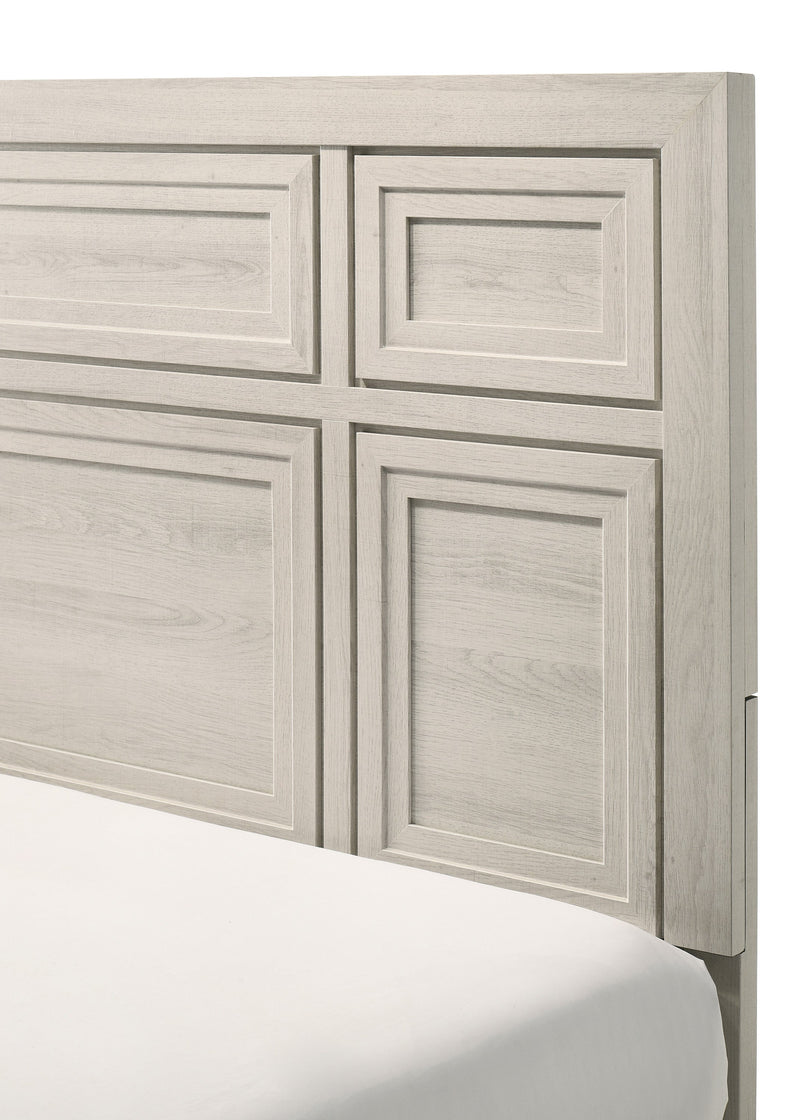 Lorraine Antique White Queen Panel Bed from Crown Mark - Lara Furniture