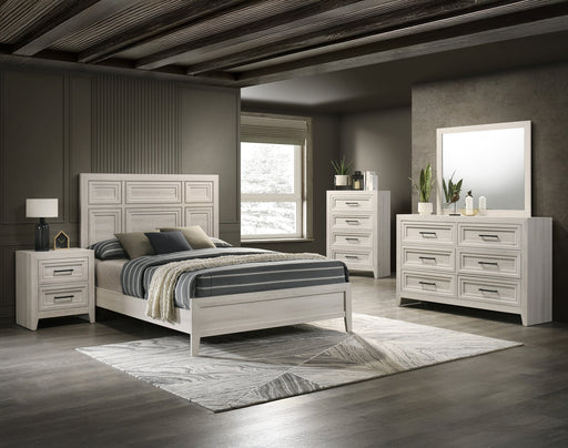 Lorraine Antique White Queen Panel Bed from Crown Mark - Lara Furniture