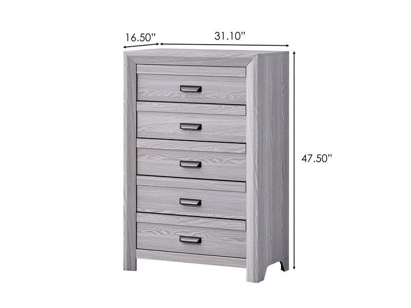 Adelaide Driftwood Upholstered Panel Bedroom Set from Crown Mark - Lara Furniture