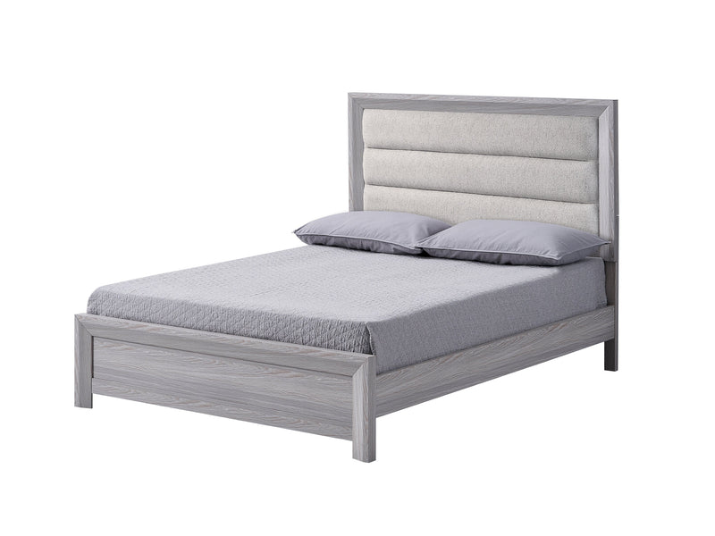 Adelaide Driftwood King Upholstered Panel Bed from Crown Mark - Lara Furniture
