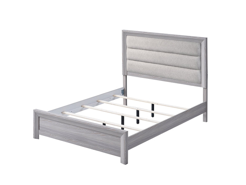 Adelaide Driftwood King Upholstered Panel Bed from Crown Mark - Lara Furniture