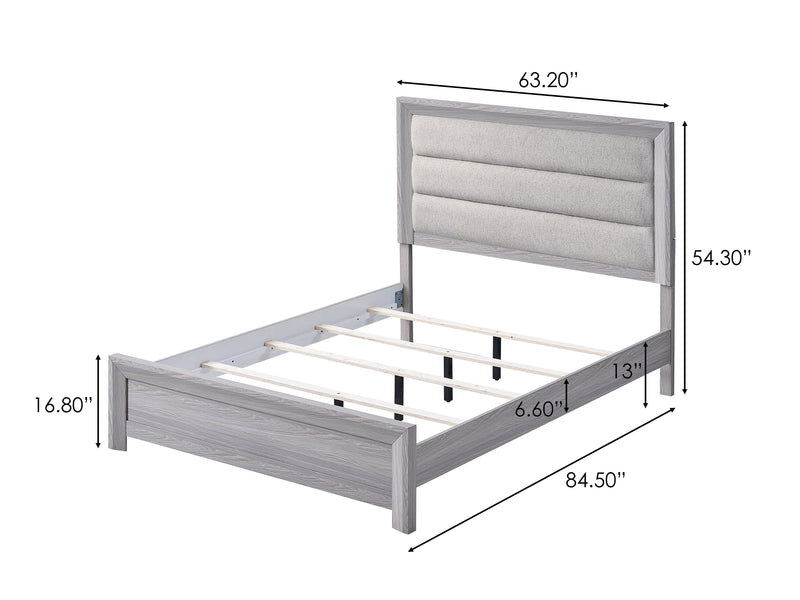 Adelaide Driftwood Upholstered Panel Bedroom Set from Crown Mark - Lara Furniture