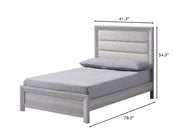 Adelaide Driftwood Twin Upholstered Panel Bed from Crown Mark - Lara Furniture