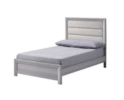 Adelaide Driftwood Twin Upholstered Panel Bed from Crown Mark - Lara Furniture