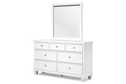 Fortman White Dresser and Mirror -  Ashley - Lara Furniture