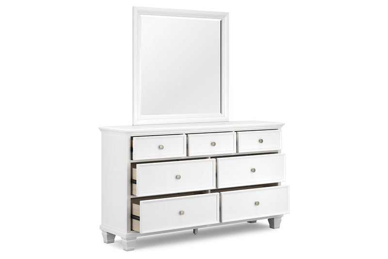 Fortman White Dresser and Mirror -  Ashley - Lara Furniture