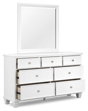 Fortman White King Panel Bed, Dresser, Mirror and Nightstand from Ashley - Lara Furniture
