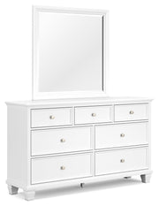 Fortman White King Panel Bed, Dresser, Mirror and Nightstand from Ashley - Lara Furniture