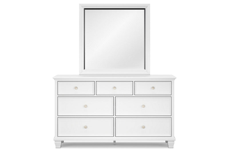 Fortman White Dresser and Mirror -  Ashley - Lara Furniture