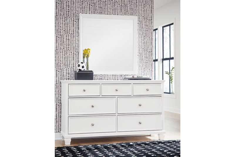 Fortman White Dresser and Mirror -  Ashley - Lara Furniture