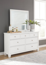 Fortman White King Panel Bed, Dresser, Mirror and Nightstand from Ashley - Lara Furniture