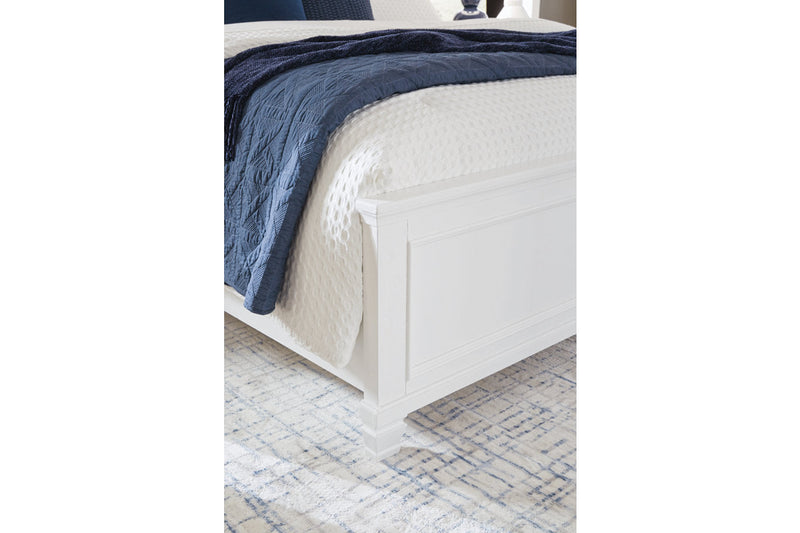 Fortman White King Panel Bed -  Ashley - Lara Furniture