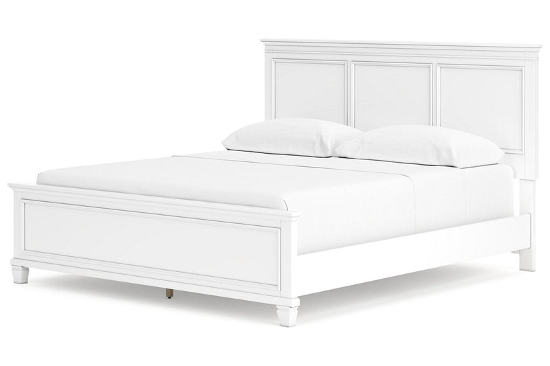 Fortman White California King Panel Bed -  Ashley - Lara Furniture