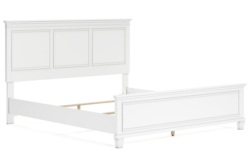 Fortman White California King Panel Bed -  Ashley - Lara Furniture