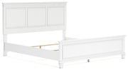 Fortman White California King Panel Bed with Mirrored Dresser from Ashley - Lara Furniture