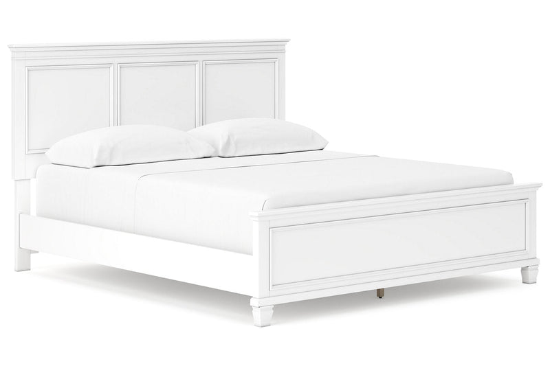 Fortman White California King Panel Bed -  Ashley - Lara Furniture