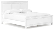Fortman White California King Panel Bed with Mirrored Dresser from Ashley - Lara Furniture