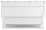 Fortman White California King Panel Bed with Mirrored Dresser from Ashley - Lara Furniture