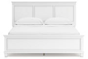 Fortman White California King Panel Bed -  Ashley - Lara Furniture