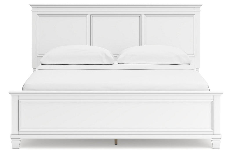Fortman White California King Panel Bed -  Ashley - Lara Furniture