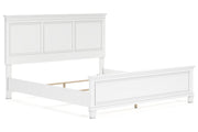 Fortman White King Panel Bed -  Ashley - Lara Furniture