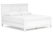 Fortman White King Panel Bed -  Ashley - Lara Furniture