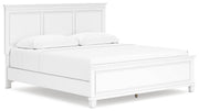 Fortman White King Panel Bed, Dresser, Mirror and Nightstand from Ashley - Lara Furniture