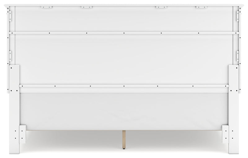 Fortman White King Panel Bed, Dresser, Mirror and Nightstand from Ashley - Lara Furniture
