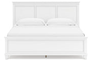 Fortman White King Panel Bed -  Ashley - Lara Furniture