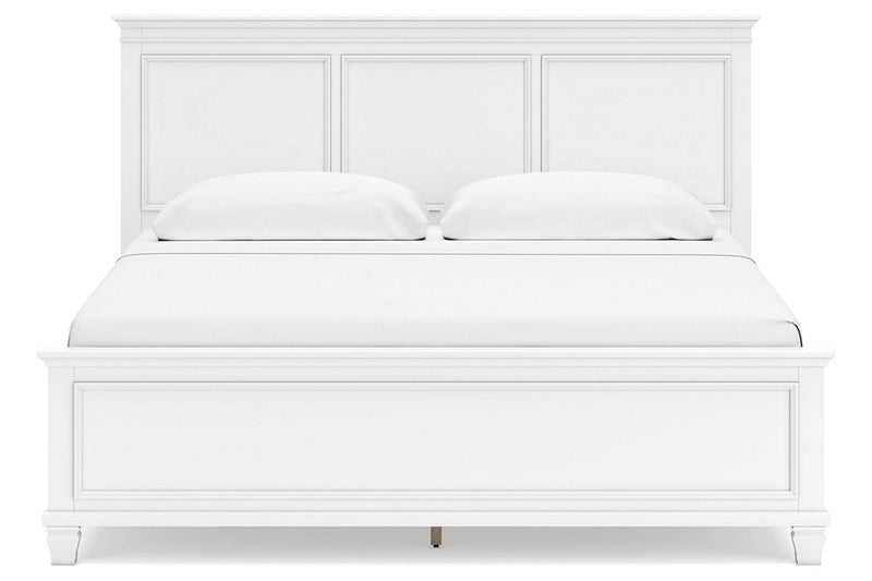 Fortman White King Panel Bed -  Ashley - Lara Furniture