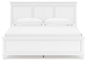 Fortman White King Panel Bed, Dresser, Mirror and Nightstand from Ashley - Lara Furniture