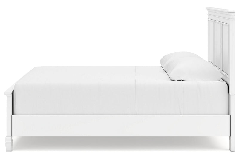 Fortman White King Panel Bed -  Ashley - Lara Furniture