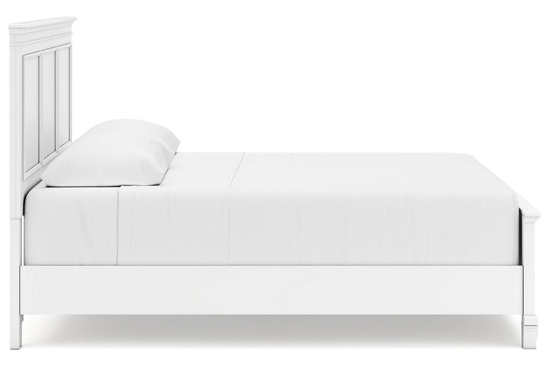 Fortman White King Panel Bed -  Ashley - Lara Furniture