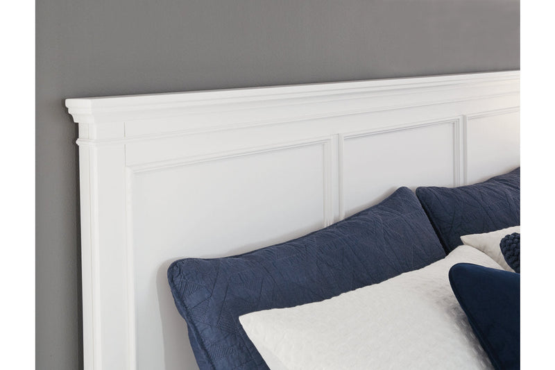 Fortman White King Panel Bed -  Ashley - Lara Furniture