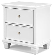 Fortman White King Panel Bed, Dresser, Mirror and Nightstand from Ashley - Lara Furniture