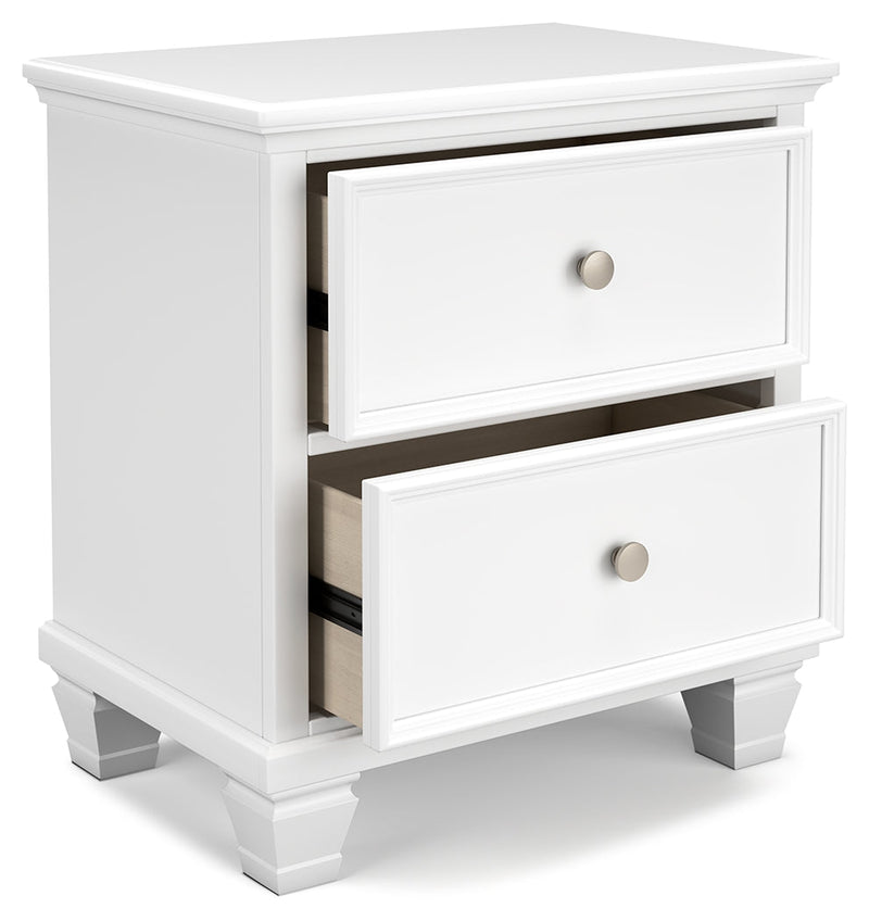 Fortman White King Panel Bed, Dresser, Mirror and Nightstand from Ashley - Lara Furniture