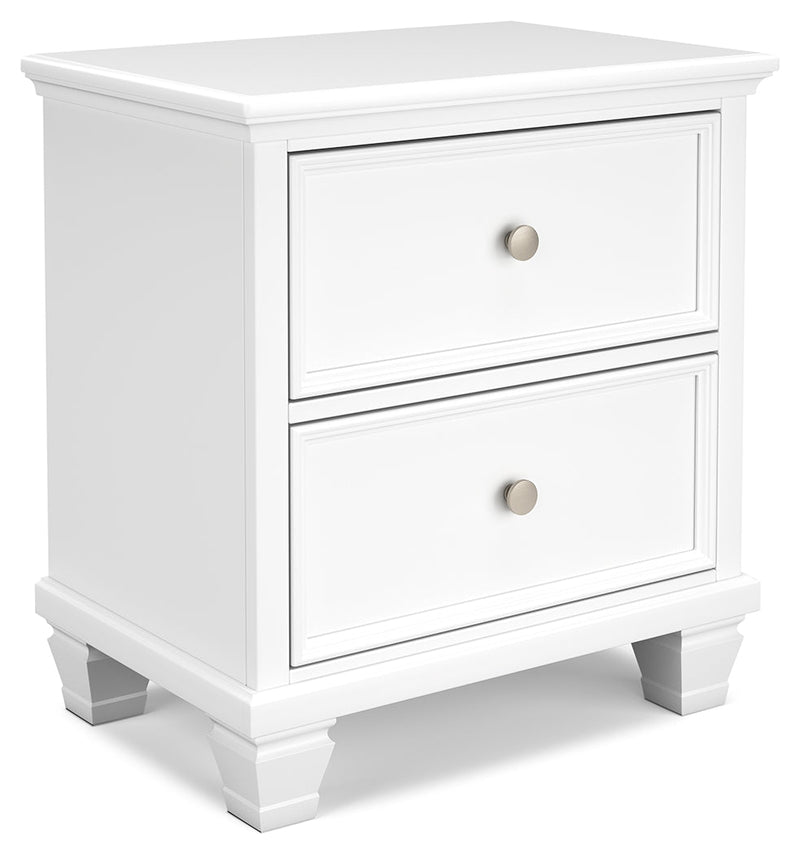 Fortman White King Panel Bed, Dresser, Mirror and Nightstand from Ashley - Lara Furniture