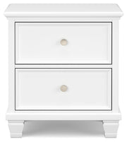 Fortman White King Panel Bed, Dresser, Mirror and Nightstand from Ashley - Lara Furniture