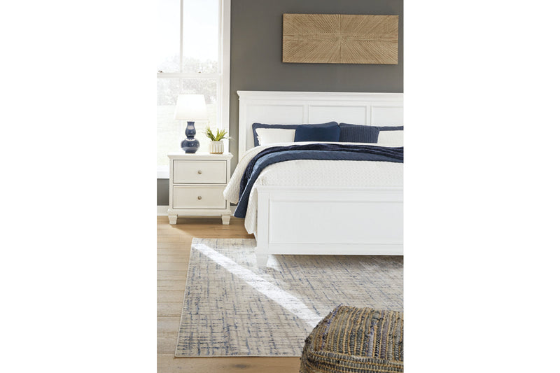Fortman White King Panel Bed -  Ashley - Lara Furniture