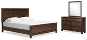 Danabrin Brown California King Panel Bed with Mirrored Dresser from Ashley - Lara Furniture