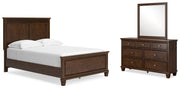 Danabrin Brown Full Panel Bed with Mirrored Dresser from Ashley - Lara Furniture