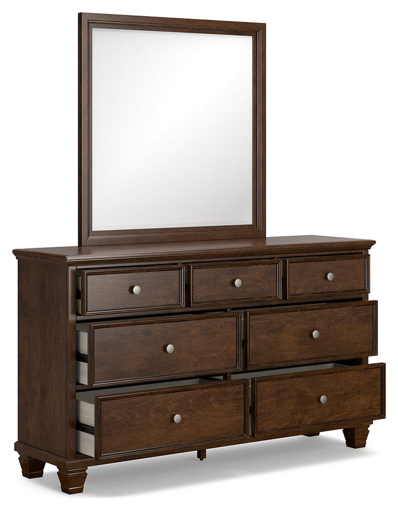 Danabr Brown King Panel Bed with Mirrored Dresser from Ashley - Lara Furniture