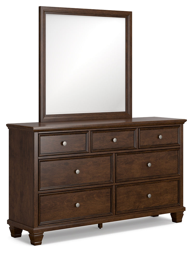 Danabr Brown King Panel Bed with Mirrored Dresser from Ashley - Lara Furniture