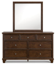 Danabr Brown King Panel Bed with Mirrored Dresser from Ashley - Lara Furniture