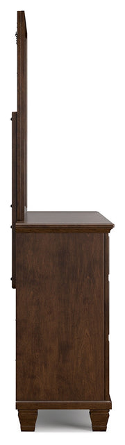 Danabr Brown King Panel Bed with Mirrored Dresser from Ashley - Lara Furniture