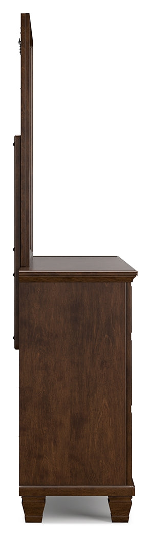 Danabr Brown King Panel Bed with Mirrored Dresser from Ashley - Lara Furniture